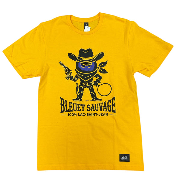 Tee-shirt Jaune Or avec dessin à l'avant