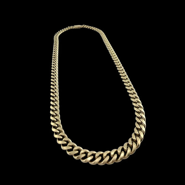 Chaîne Alpha 14K Mat Maille Cubaine – 8 mm | 22"
