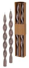Ensemble de 2 chandelles éfillées torsadées 35cm