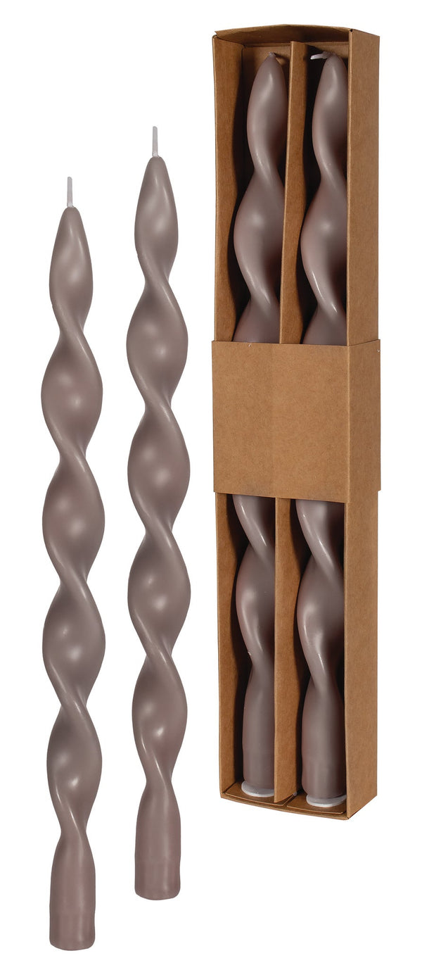 Ensemble de 2 chandelles éfillées torsadées 35cm