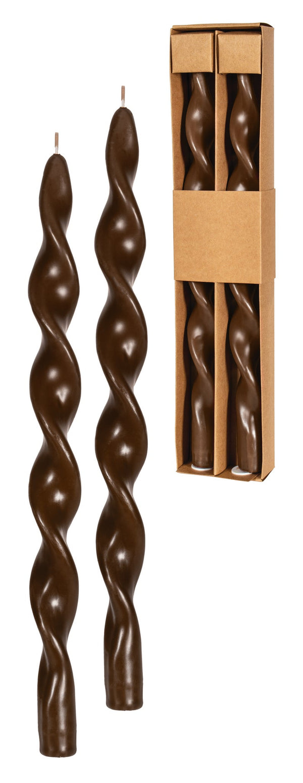 Ensemble de 2 chandelles éfillées torsadées 35cm