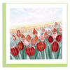 Carte de vœux quillée champ de tulipes