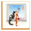 Carte de vœux Quilled Deux Chats