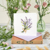 Carte de vœux bouquet de lavande en papier quillé