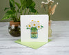 Carte de vœux Marguerites blanches en pot