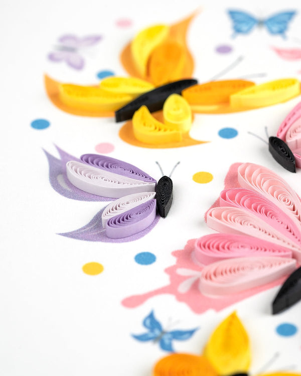 Carte de vœux papillon cœur en quilling