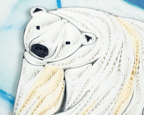 Carte de vœux ours polaires en quilling