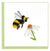 Carte de vœux abeille en papier roulé