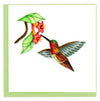 Carte de vœux colibri roux en papier roulé