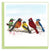 Carte de vœux oiseaux chanteurs en quilling