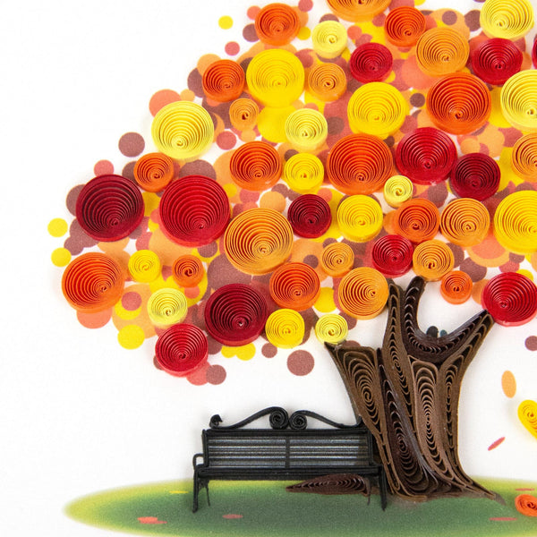 Carte de vœux Quilled Autumn Tree