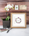 Carte de vœux florale LOVE en quilling