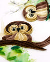 Carte de vœux hiboux en quilling