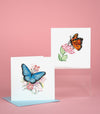 Carte de vœux papillon monarque en quilling