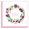 Carte de vœux florale LOVE en quilling