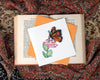 Carte de vœux papillon monarque en quilling