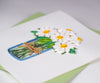 Carte de vœux Marguerites blanches en pot