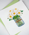 Carte de vœux Marguerites blanches en pot