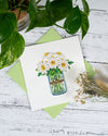 Carte de vœux Marguerites blanches en pot