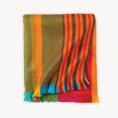 Blanket - Throw - Fringed Sunrise Multi Stripe
