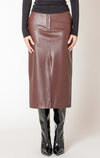 jupe midi en similicuir