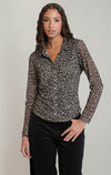 LEOPARD MESH SHIRT