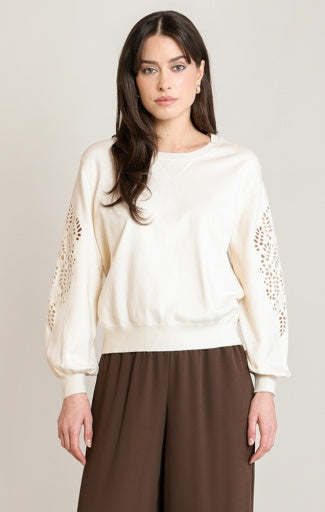 EMBROIDERED SWEATER TOP