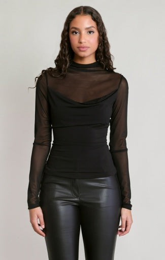 SHEER COWL TOP