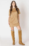 robe droite en daim