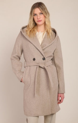 BELTED HOODED COAT