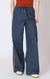 Jean à bandes latérales et jambes larges