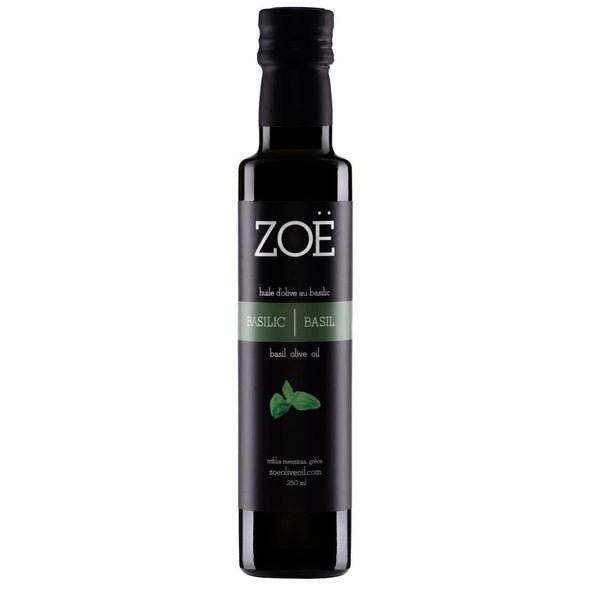 Huile d'olive infusée au basilic 250 ml | Zoé | La Maison du Bleuet