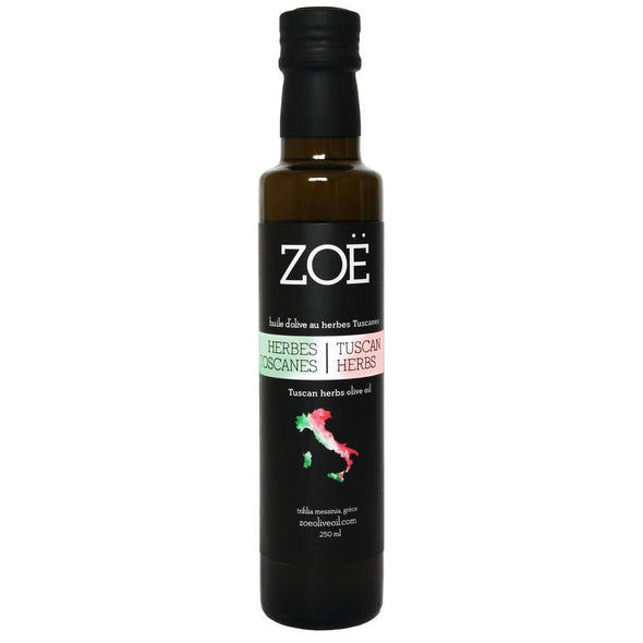 Huile d'olive infusée aux herbes de Toscane 250 ml | Zoé | La Maison du Bleuet